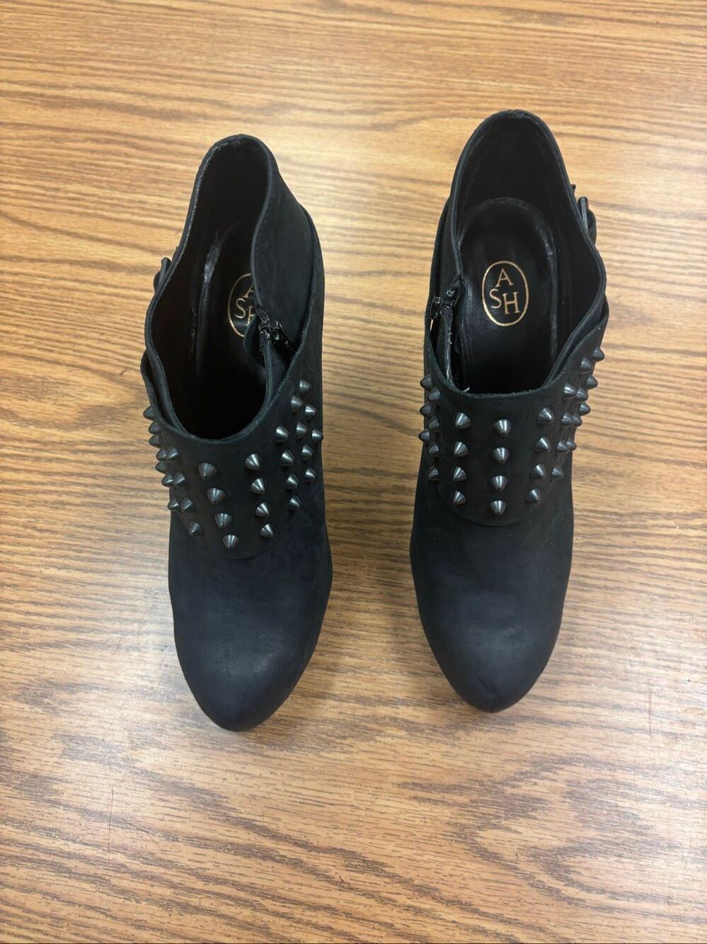 Women’s high heels, studded booties by ASH